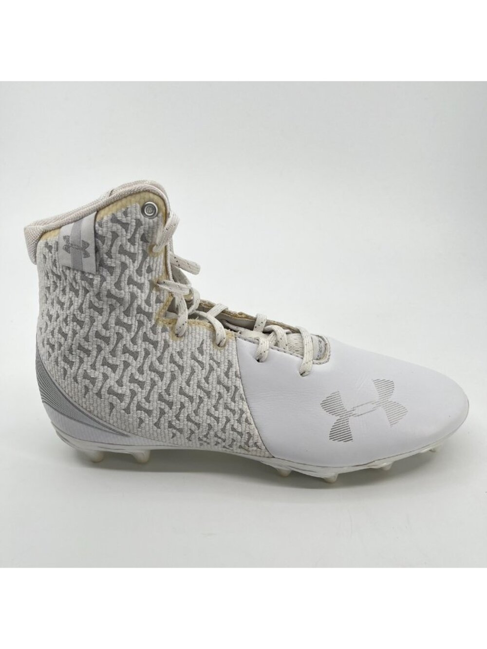 Under Armour Highlight Lax Mc Women Size 10.5 White Gray Running Football Cleats